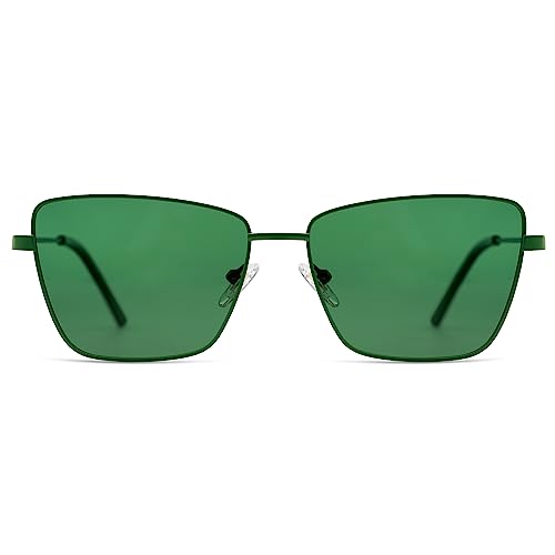 SOJOS Trendy Polarized Cat Eye Sunglasses Womens Flat Lens Retro Metal Frame Shades Lentes De Sol Para Mujer SJ11893