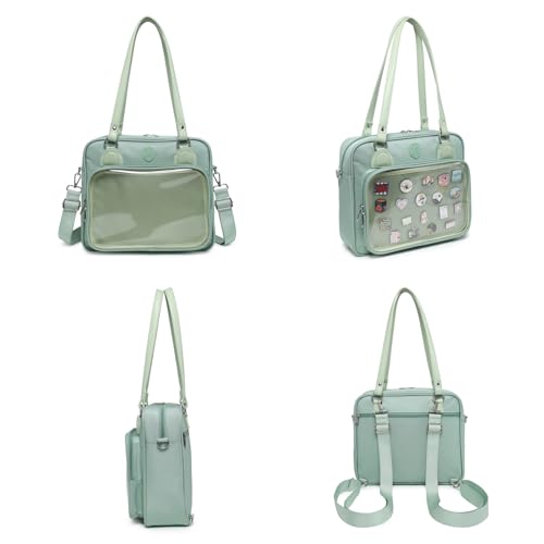 Image of Oxford Ita Bag Crossbody Shoulder Bag Satchel Messenger Backpack Multi-Purpose Pins Display