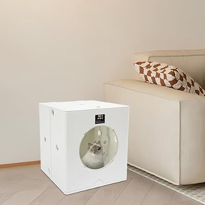 88L Foldable Automatic Pet Dryer Box, Folding Pet Dryer Cat Dryer Box w/Adjustable Temperature and Timer, 3-Speed Wind Settings Pet Drying Box for Cats and Dogs up to 44.09 lbs