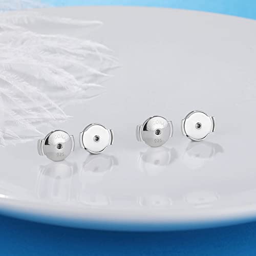 Moconar 14K White Gold Locking Earring Backs For Studs, Hypoallergenic Secure Earring Backs Replacements For Earring Notch Post 0.027‘’-0.039‘’(07Mm-10Mm) #TOP5