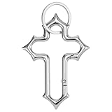 Cross Carabiner Clips Cool Cross Key Ring Holder Cute Y2K Keychains Versatile Key Ring Fashion Bag Charm for Handbag Backpacks Belt Loop Purse Wallet Bag Punk Grunge Accessory Silver Men Women