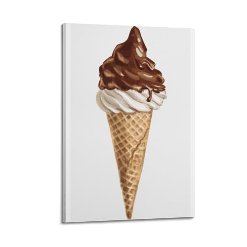 Poster vectoriel crème chocolat WIZIGM art mural moderne sur toile 20x30 cm encadré