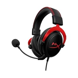 HyperX Cloud II – Gaming Headset, 7.1 Surround Sound, Memory Foam Ear Pads, Durable Aluminum Frame, Detachable Microphone, Works with PC, PS5, PS4, Xbox Series X|S, Xbox One – Red