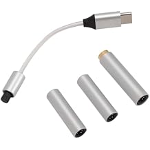Pyhodi USB Type C to 2.5mm 3.5mm 4.4mm Headphone Jack Adapter, USB C to Aux Female Audio Dongle Cable Cord, Support 32bits 384kHz PCM Audio Dongle Cable DAC Chip Up to 130dB for CX31988