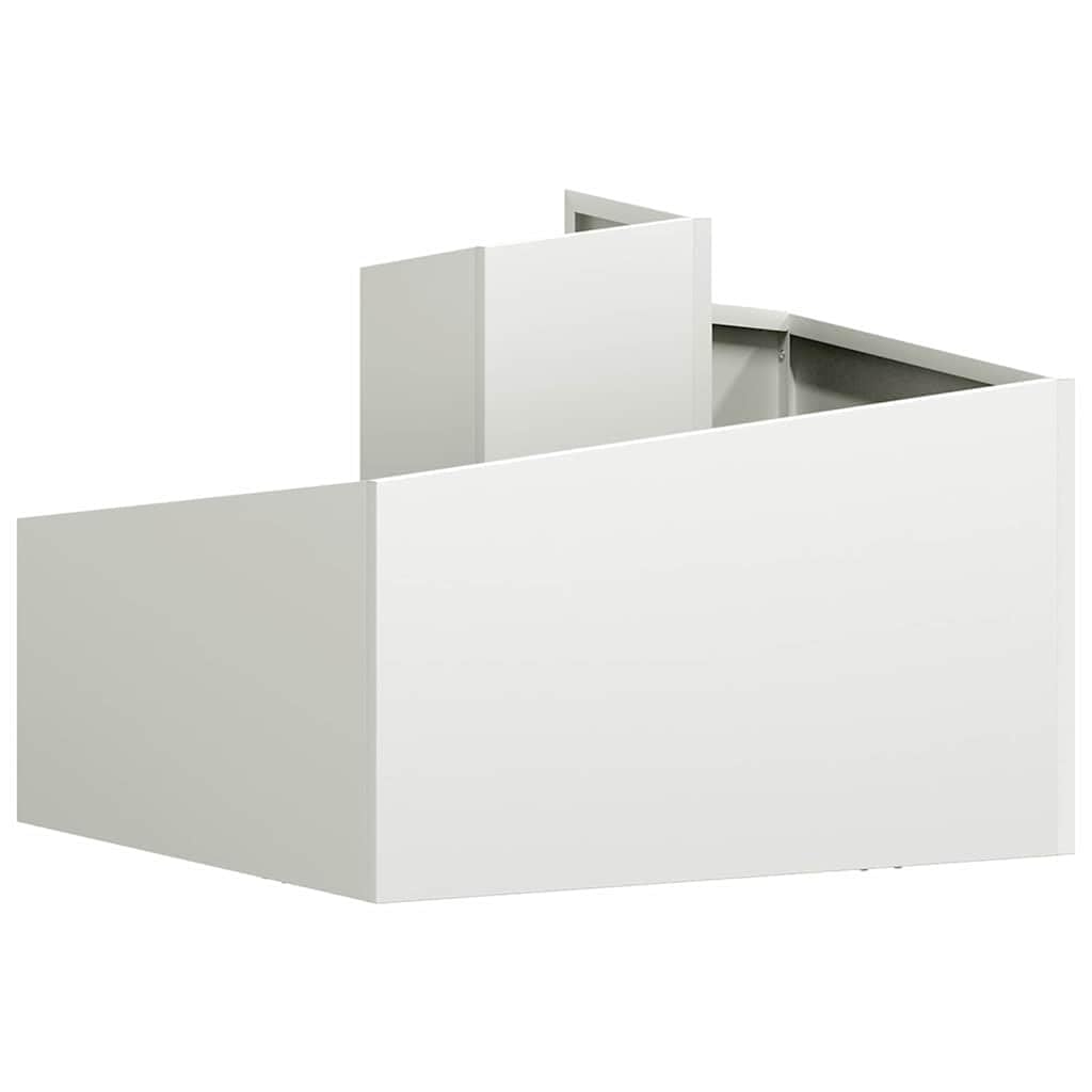 vidaXL Doniczka ogrodowa Biały 60 x 60 x 50 cm Stal zimnogięta, Ogród i taras, nowoczesny metalowy doniczka na zewnątrz, dekoracyjny pojemnik na rośliny, akcesoria na patio