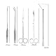 5 in 1 Aquarium Reinigungsset, Aquarium Werkzeug Set Pinzette Kiesspatel Schere,für die Pflanzenpflege und Gestaltung(mit Schwarzer Aufbewahrungskiste)