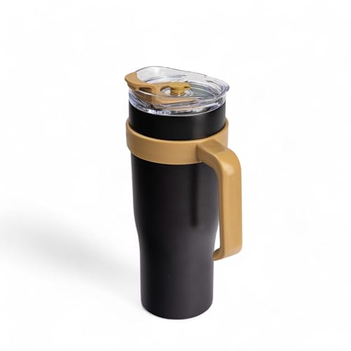 Image of The Memory Company Officially Licensed 46oz Team Color Slim Tumbler with Straw and Handle, Jacksonville Jaguars