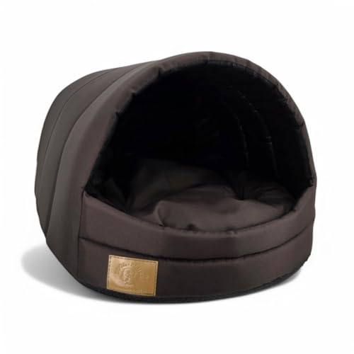 ODOLPLUSZ Hundehütte Hundehöhle Exklusives Haus Hund oder Katze | 2 Größen Komfortabel und Waschbar (Braun, M)