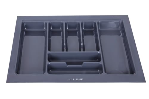 Image of Polyvinyl Chloride Heavy Pvc Cutlery Tray,Modular Kitchen Basket Storage Cutlery Cosmetics Organizer,Heavy Stylish Cutlery Tray For Kitchen Basket(25X19 Inch), Grey