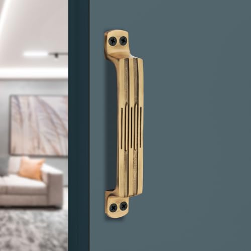 Image of Door Handle Cool Door Handles for Main Door Aluminum (7 Inch), Antique- Finish Door Handles for Home and Office for Wooden & Glass Door Handle, Pull Door Handle (Pack of 2 Pair, Four Line)