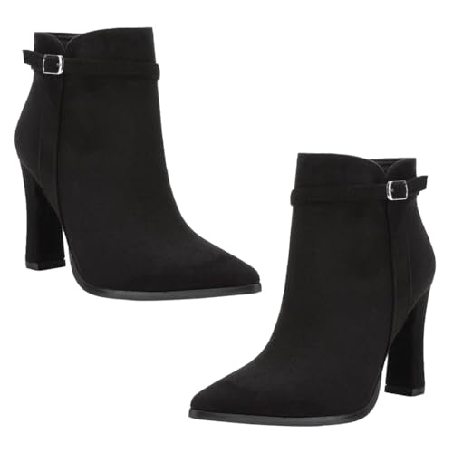 Recopilación de Zapatos de Dama de Moda los mejores 5. 44 Botines Cortos De Mujer En Material Suede Con TacóN Grueso Elegante Para Dama Zapatos De Moda CóModos Para Uso Diario Y Clima HúMedo