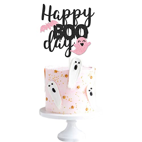 Pink Black Happy Boo Day Cake Topper Cake Decorations for Pink an...