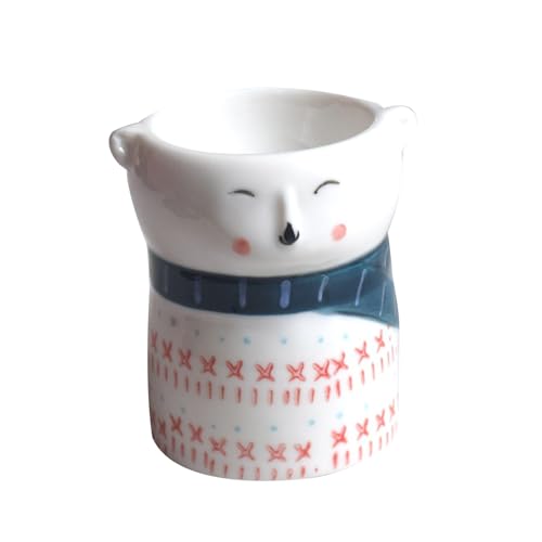 Soulnioi Egg Cups,Cartoon Ceramics Egg Holders,Printed Boiled Egg Holder,Egg Stand Tray,for Kitchen Boiled Eggs Breakfast Store Egg Cups/Holders Snowman