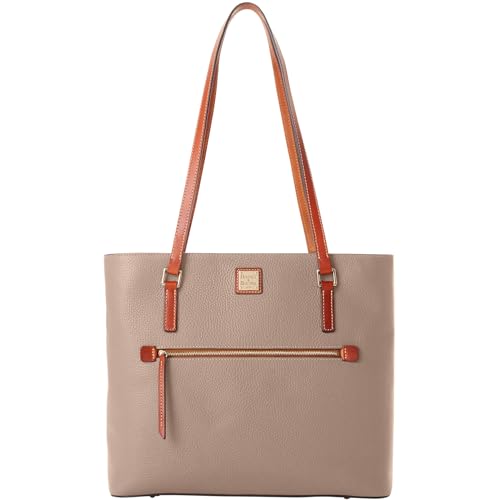 Dooney & Bourke Tote Bags for Women, Large Leather Shopper Totes with Long Shoulder Straps - Brown