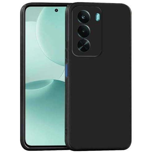Image of Back Cover Compatible with Realme P4x 5G | Full Camera Protection | Premium Liquid Silicon Case | Flexible Bumper Case for Realme P4x 5G (Black)