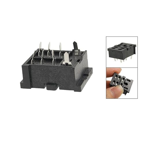 Conector de 8 pines PTF08A negro soldable base para relé de control LY2 JQX-13F/2Z 2