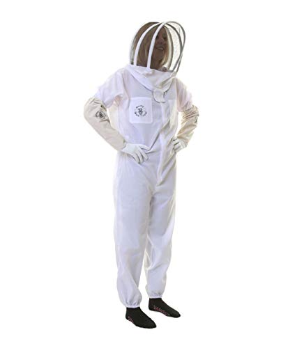 Buzz Basic Beekeeper's Bee Suit With Fencing Veil And Gloves - White (Small)