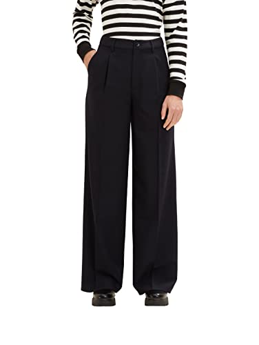 TOM TAILOR Denim Damen Tailored Palazzo Hose 1034183, 14482 - Deep Black, M