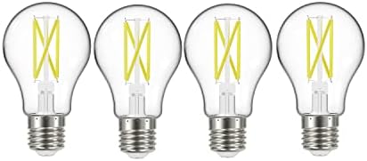 Satco S12437 A19 LED 4-Bulb Value Pack, 75W Replacement, 3000K, Clear