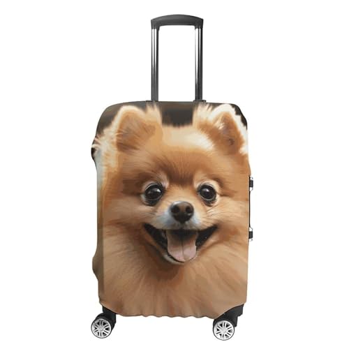 Carry on Luggage Cover Pomeranian Dog Suitcase Covers for Luggages Tsa Approved Travel Luggage Sleeve Protector Elastic Suitcase Protector Anti-Scratch Washable Fits 19-30 Inch Case -L