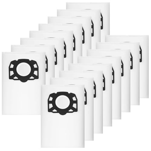 DUBUOZA 16 Bolsas de Aspiradora para Kärcher 2.863-006.0 KFI 487 WD4 WD5 WD6 WD5P WD6P Premium MV4 MV5 MV6, para Aspiradores en Seco y Húmedo WD (2.863-006.0)