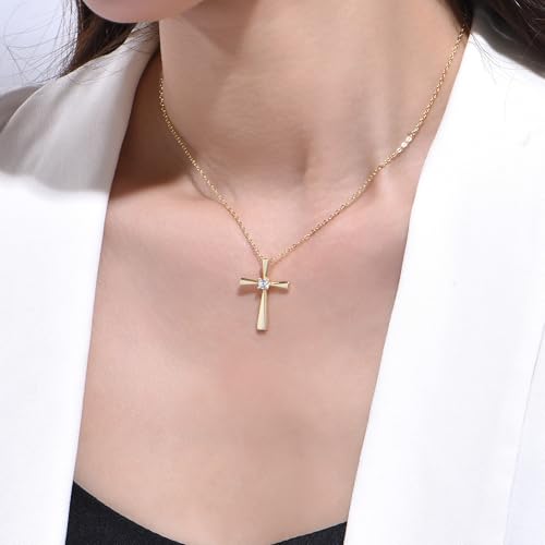 Collar Cruz Plata de Ley para Mujer con Baño de Oro Collar Cruz Plata de Ley para Mujer con Baño de Oro