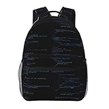 VAFZASC Large Backpack with Mesh Side Pockets for Men Women Business College Travel Book Backpack Programmer Computer Code