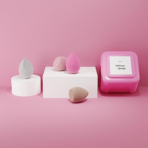 MUUK Makeup Sponge Blender 4 Pack Foundation Sponge Latex Free Beauty Blender Applicator With Sponge Holder Case Ideal For Foundation, Powder and Cream MUUK Makeup Sponge Blender 4 Pack Foundation Sponge Latex Free Beauty Blender Applicator With Sponge Holder Case Ideal For Foundation, Powder and Cream