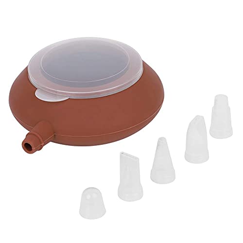 Poche à douilles decomax Marron, Pot en Silicone avec 4 Embouts de Buse pour Pâtisserie Crème Gâteau