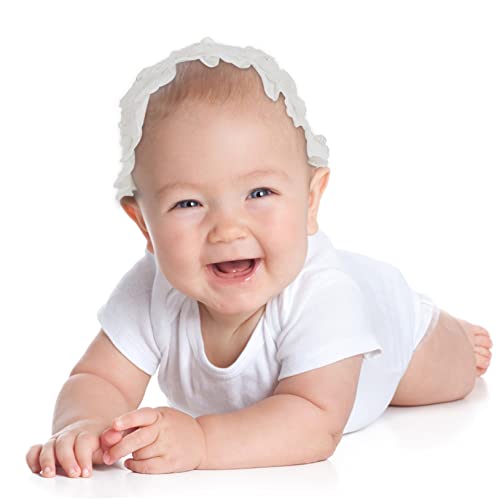 Gorro de algodón transpirable para recién nacido con encaje blanco 3