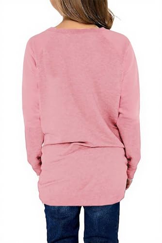 Image of SELINK Girls Big Kids Long Sleeve Striped Color Block Pocket Tees | Casual Loose Fit With Side Pockets,Soft Stretch Polyester Blend For Big Girls Daily&Back To School Wear