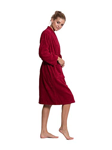 Image of Turkuoise Soft & Absorbent Towel Robe, 100% Cotton Turkish Terry Cloth Kimono Bathrobes for Women