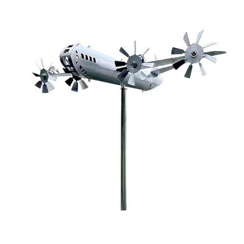 Flugzeug Windspiel,Outdoor-Garten-Skulptur, Windrad Gartendeko,...