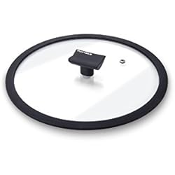 Cacerolas Moneta Moneta Tapa de Cristal con Borde de Silicona para Cacerolas y Sartenes, 28 cm