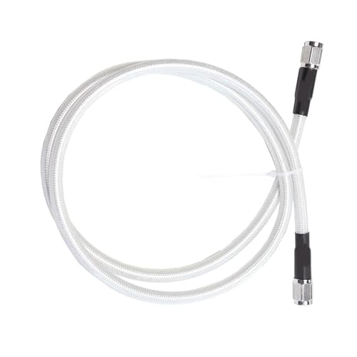 Manguera de freno AN3 de 130 cm en acero trenzado con perla blanca para moto Yamaha