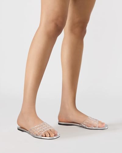 Jelly Slides Sandals for Women Clear Hollow Slip on Mesh Jelly Flats Sandals Summer Beach Slides Shoes2