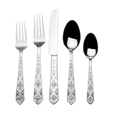 Towle Everyday Pueblo Flatware Service for 8, 42 Piece Set, 18/0 Stainless Steel, Silverware Set