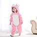 Boys Girls Casual Hooded Romper Long Sleeve Cartoon Animal Plush Zipper Jumpsuit for Cosplay Costume (Pink, 9 Years)