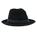 Belfry Crushable Dress Fedora Men's Vintage Style Hat 100% Pure Wool in Black Blue Grey Pecan Brown and Striped Bands (US, Alpha, Large, Black)
