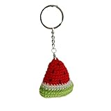 Handmade Crochet Cute Fruit Watermelon Keychain Key Ring Purse Pendant Backpack Charms