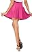 EXCHIC Women's Stretchy Waist Pleated Mini Skater Skirt Casual Flared Outfit Skirts for Women (Rose, X-Large)