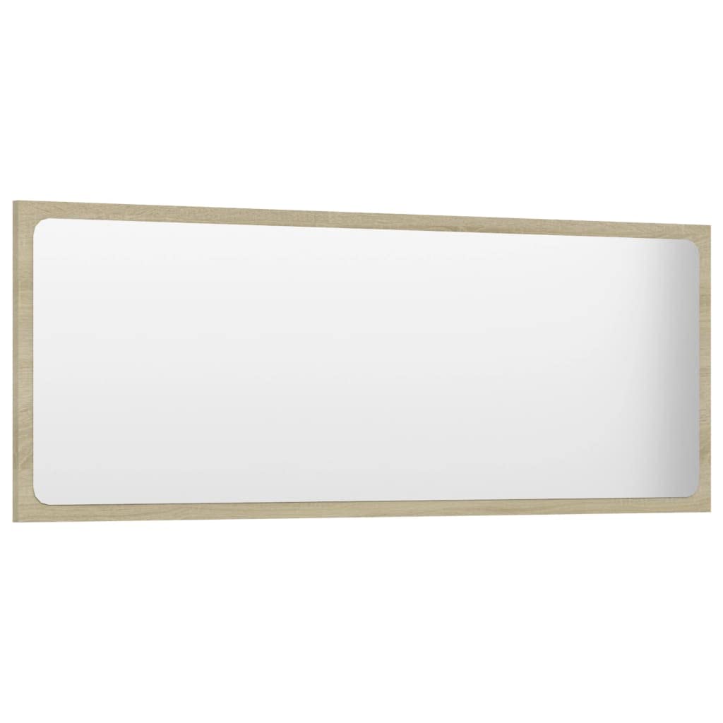 Lustro łazienkowe z dębu Sonoma, materiał drewnopochodny, 100 x 37 x 1,5 cm, nowoczesne i trwałe, do łazienki, umywalki, wiszące