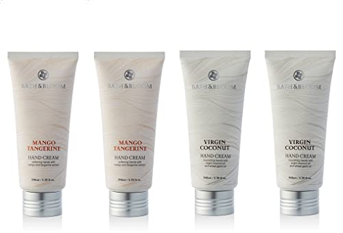 BATH and BLOOM Lemongrass Mint and Virgin Coconut Hand Cream Set.