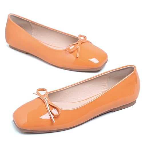 Image of Dear Time Women's Casual Foldable Ballet Flats Square Toe Ballerina Flats Shoes Comfortable