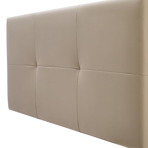 HOME DESIGN & CONFORT®️ Cabeceros de Cama en Polipiel de Fácil Montaje y Fácil Limpieza en Varias Medidas y Colores a Seleccionar (Beig, 160x50cm) Apto para Camas de 80/90/105/115/120/150/160 ctms