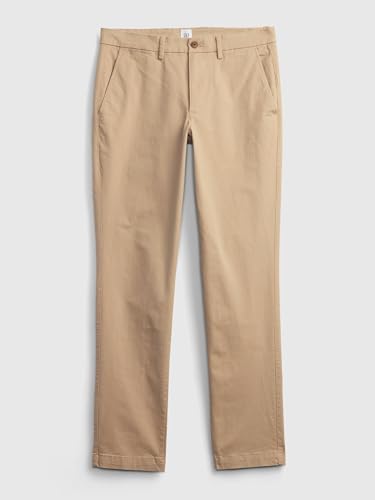 Image of Men's Solid Slim Chinos Casual Trouser, Brown, 28 /30