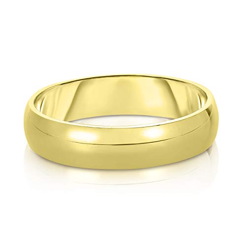 Floreo 14k Yellow Gold 6mm Lite Comfort Fit Wedding Band, Sizes 6-122