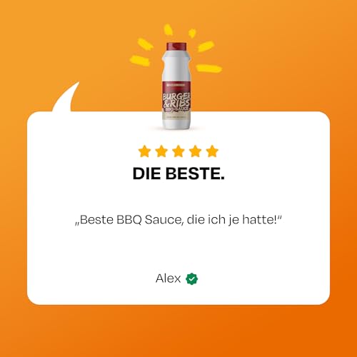 Burger & Ribs BBQ Sauce 500 ml - Perfekt für Burger, Grillfleisch, Steaks, Pulled Pork, Hähnchen & Co. - Barbecue Glaze für Spareribs - SizzleBrothers