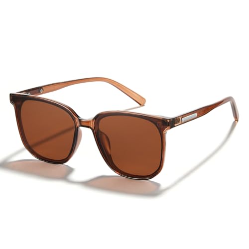 Cyxus Polarized Oversized Square Sunglasses for Women Men UV Protection TR Frame 1711