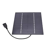 OVAQUIXI Panel Charger,Monocrystalline USB Portable Solar Charger for Outdoor Travel Black